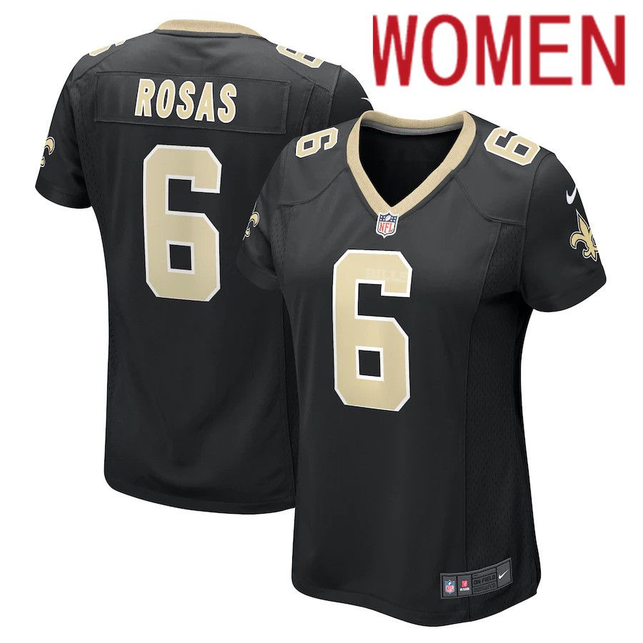 Women New Orleans Saints #6 Aldrick Rosas Nike Black Game NFL Jersey
